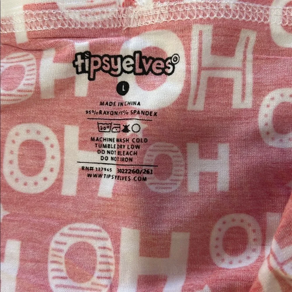 Tipsyelves MEN'S HO HO HO BOXER BRIEFS, Holiday Red/White, Size Large, NWT